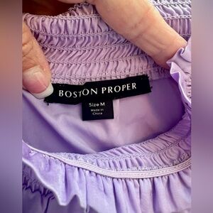 Boston Proper off the shoulder silk dress